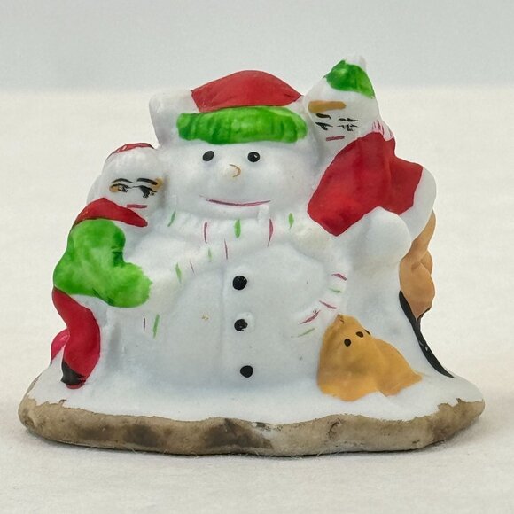 Vintage Christmas Village Accessories Ceramic Trees Children Figurines Set 7 pcs - Picture 6 of 16